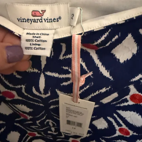 Vineyard Vines blue and red patterned skirt preppy patriotic resort New size 12 - Image 6