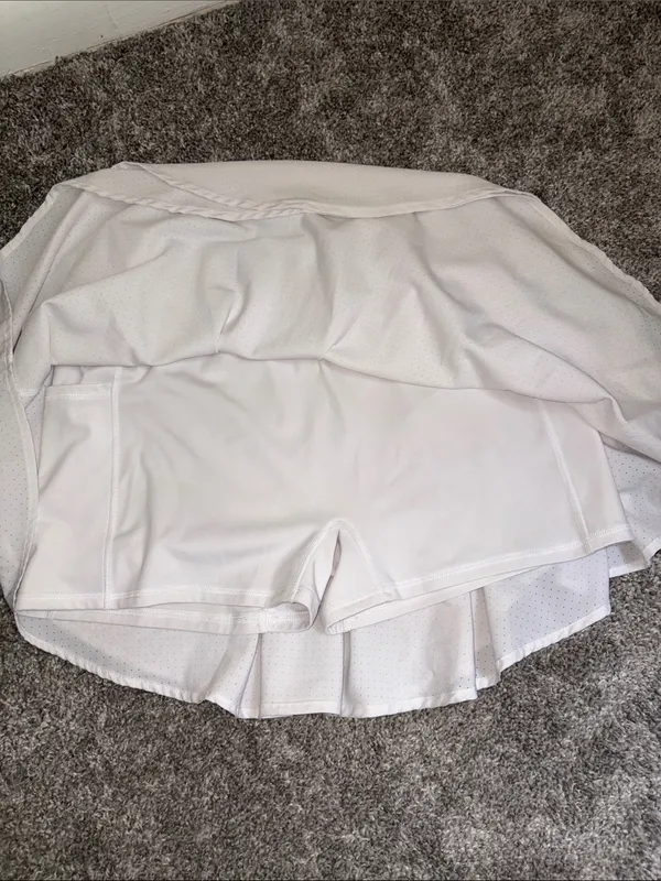 Women's White Layered Tennis Skirt - Image 3