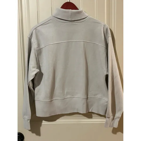 Zara Cream Cropped Turtleneck Sweatshirt - Image 3
