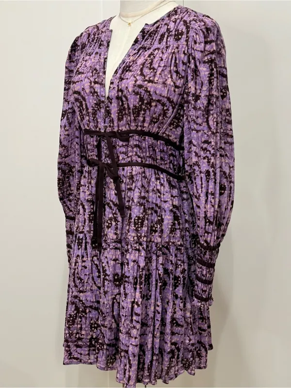 Ulla Johnson Kesia Mini Dress 2 Purple Long Sleeve Fall Feminine Whimsy Chic - Image 8