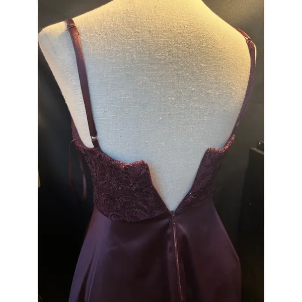 My Michelle Plum Purple Lace Sequin Fit and Flare Homecoming Dress Size 3 - Image 7