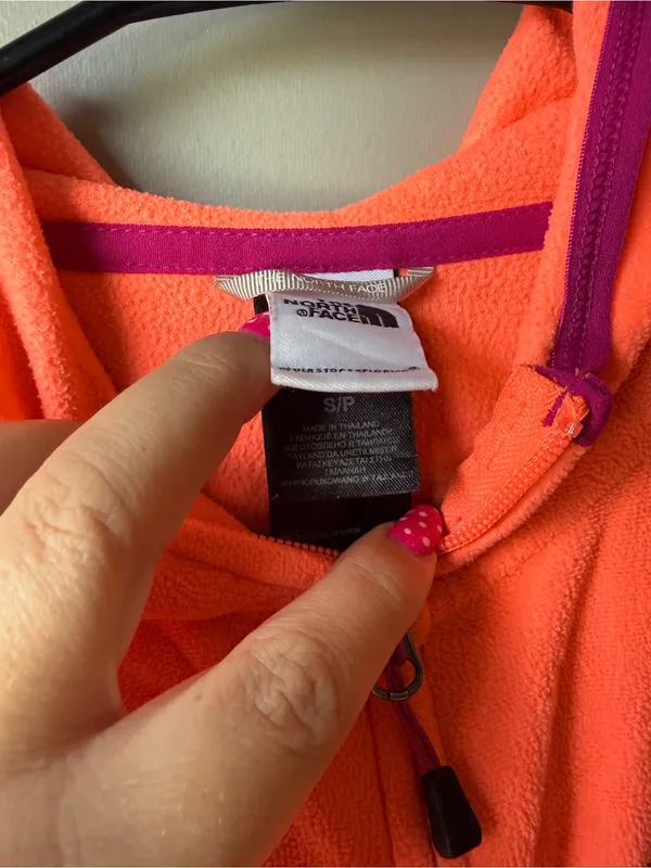 The North Face Orange Hooded Full Zip Fleece - Image 4