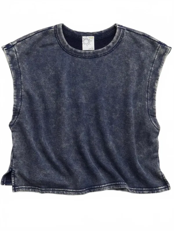 AE OFFLINE By Aerie Keep It 100 Terry Muscle T-Shirt American Eagle NWT Navy M - Image 3