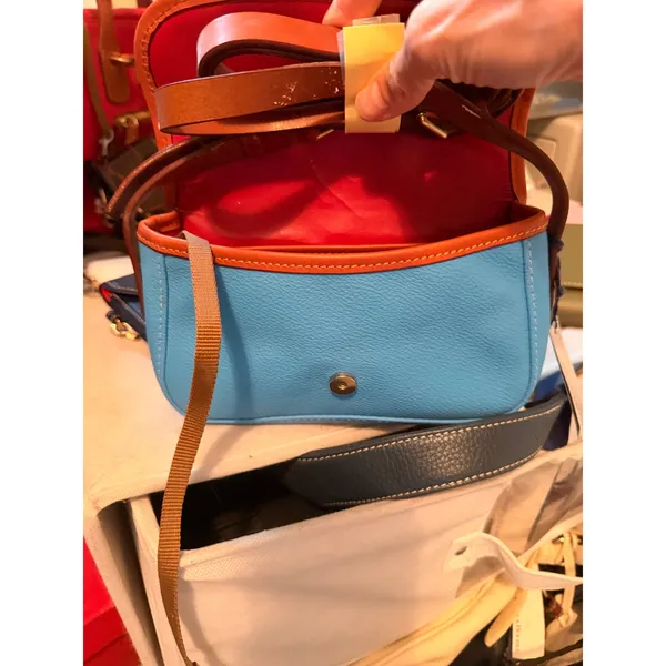 Dooney & Bourke Crossbody Women Small Sky Blue East/West Pebble Leather EV362 SB - Image 4