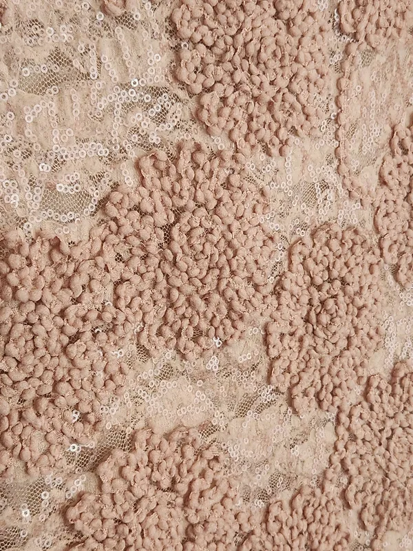 Francesca's Blush Pink Sequin Textured Mini Skirt Size Medium - Image 4