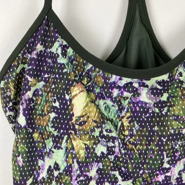 Lululemon Power Y Tank Top Luon Floral Sport Multi Gator Green Women’s Size 10 - Image 4