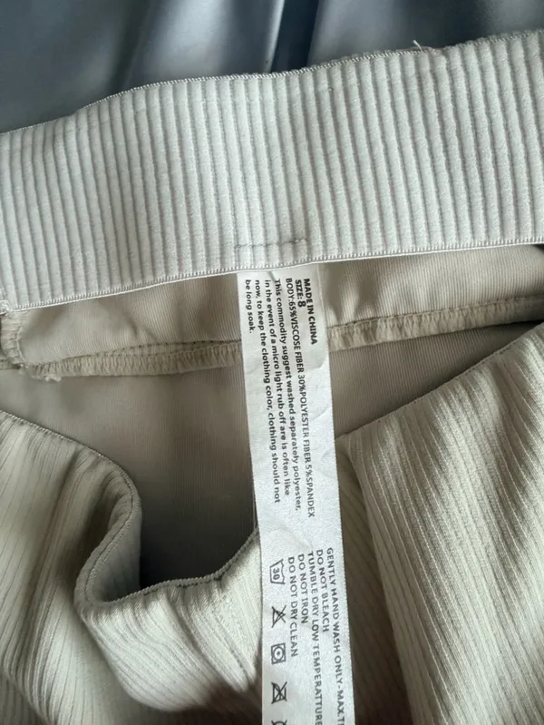 Ribbed Straight-Leg Pants in Cream - Image 2