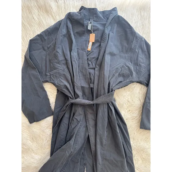 Skims Woven Lounge Long Robe Ash Size Small - Image 4