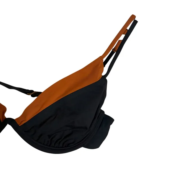 L*Space Fused Zendaya Bikini Swim Top Black Brown Sienna Layered Size M - Image 3
