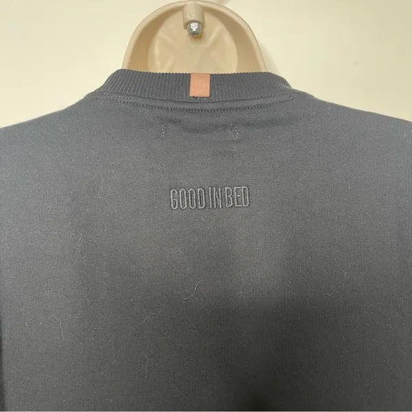 Lunya Cozy Fleece Crew Black Oversized Sweatshirt sz XS S - Image 7
