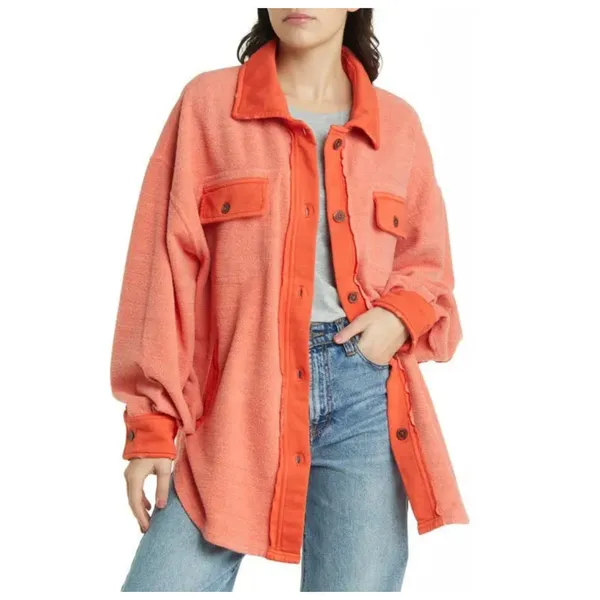 Free People We the Free Ruby Fleece Shirt Jacket Size Small - Image 4