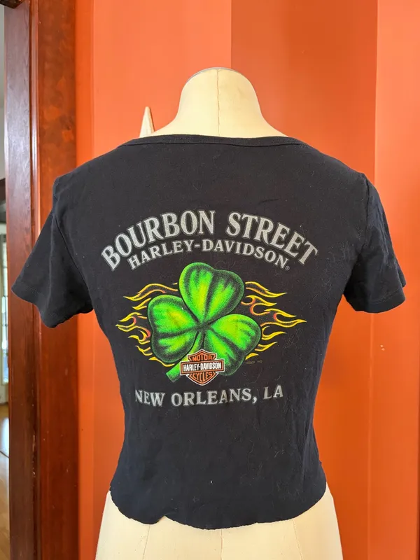Harley Davidson Lady Luck Rhinestone Scoop Neck Tee - Image 4