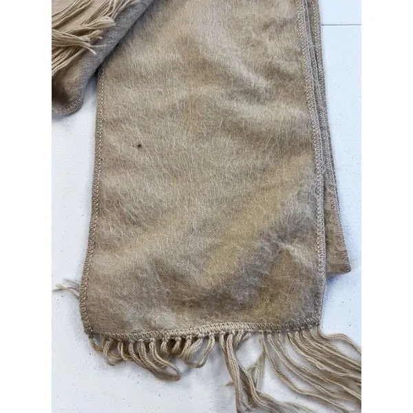 Capchatex Tan Brown Soft Alpaca Scarf w/ Fringe from Peru Soft And Warm‎ - Image 2