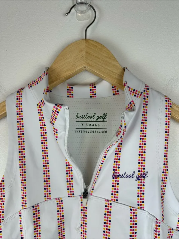 Barstool Vertical Dot Women's Sleeveless Golf Tennis Polo Shirt Sz‎ XS - Image 5