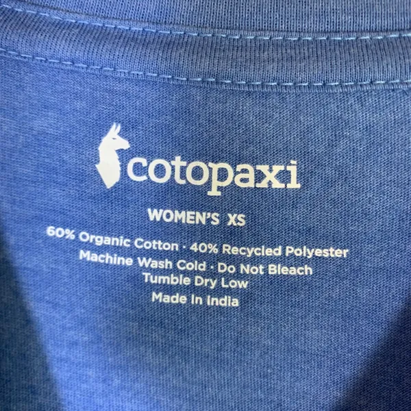 Cotopaxi Womens XS Blue Llama Topo Graphic T-Shirt Organic Cotton Blend - Image 2