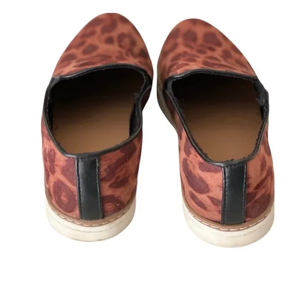 A New Day Slip on Sneakers Leopard Sneakers Brown Black Shoes 6 Animal Print - Image 3