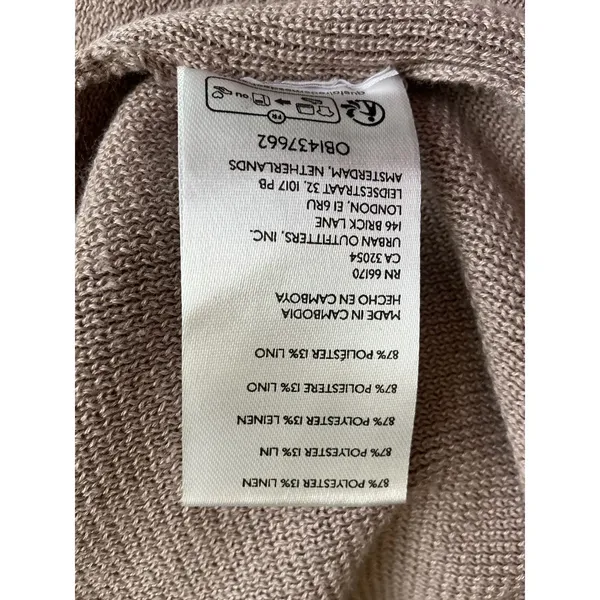Urban Outfitters Mauve‎ Brown Linen Blend Pleated Knit Sweater Pants Large - Image 8