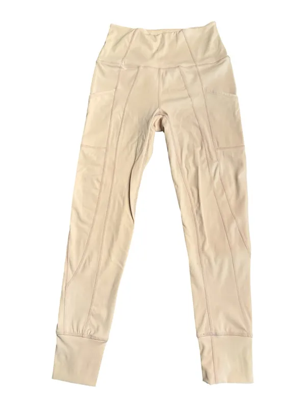 FP Movement Free People Pale Pink High Rise Leggings Zip Back Pocket Size S - Image 3