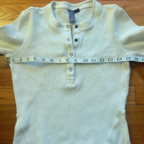 SWEATY BETTY Laid Back Waffle‎ Weave Long Sleeve White/ Cream XS - Image 6