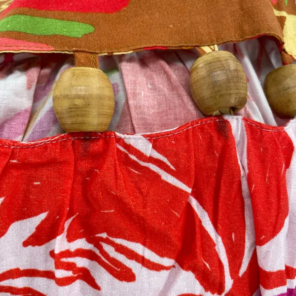 Farm Rio Bright Tropical Dress Wood Beads Colorful Summer Long Sundress Size M - Image 6