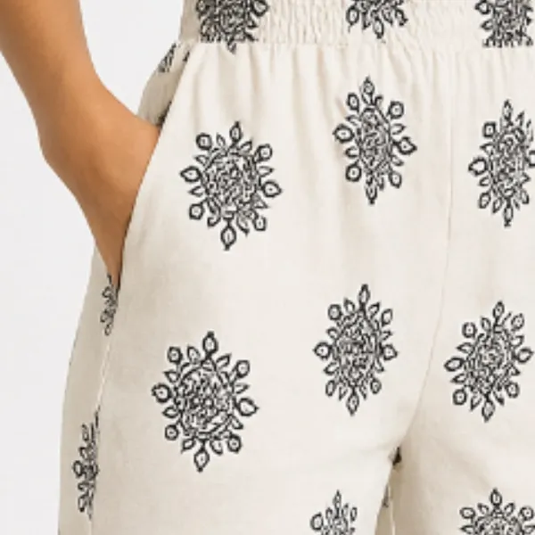 Dress Nado Embroidered Linen-Blend Wide-Leg Jumpsuit Sz M - Image 2