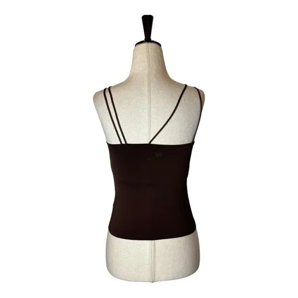 Moussy Vintage Tank Top Women XS Brown Asymmetric Strap Cut‎ Off Camisole Cami - Image 4