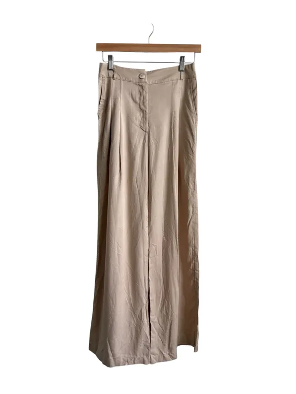 Anthropologie Amadi Pleated Wide Leg Pants Tencel Light Brown XS NWT $160 - Image 3