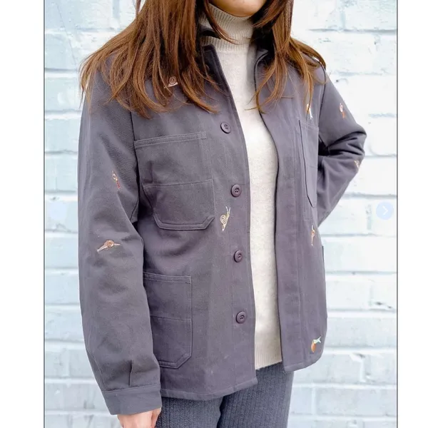 WYLLIS gray embroidered snail jacket size - Image 10