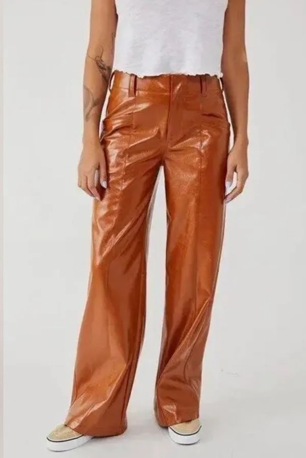 Free People Star-Crossed Lovers Vegan Straight-Leg Pants Size 14.B20 - Image 2