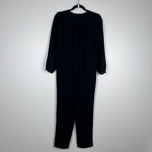 Hatch x J. Crew Women's Button Up Maternity Long Sleeve Jumpsuit Black Sz 0 - Image 8
