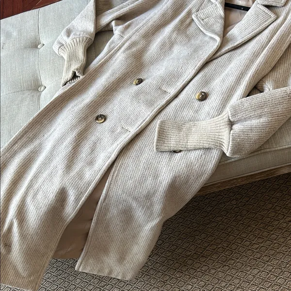Stephanie Matthew’s Vintage Wool Blend Double Breasted Trench Coat Size 6 - Image 3