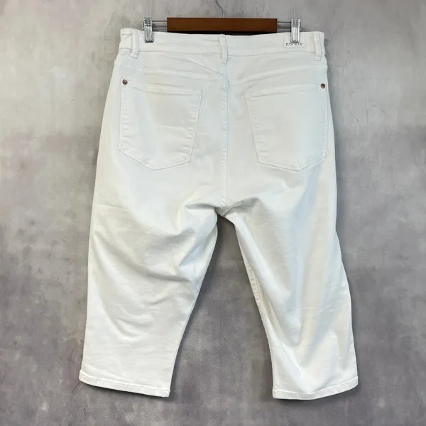 Judy Blue Skinny Fit Capri Jeans Women 14W White Stretch Coastal Preppy Minimal‎ - Image 2