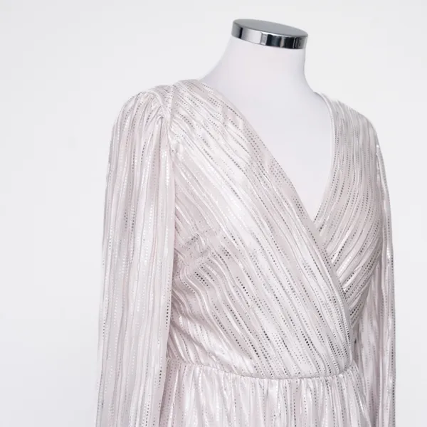 GUESS - Metallic Long-Sleeve Wrap‎ Maxi Dress - Image 12