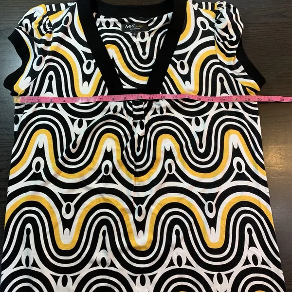ABS Allen Schwartz Retro Y2K 70s Style Dress Womens Large‎ Square Neck Stretch - Image 8