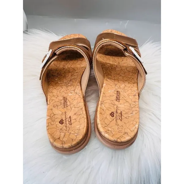 Clarks Cloudsteppers Step June Tide Sandals Rose Gold Cork Women’s 6.5M EU 37 - Image 3