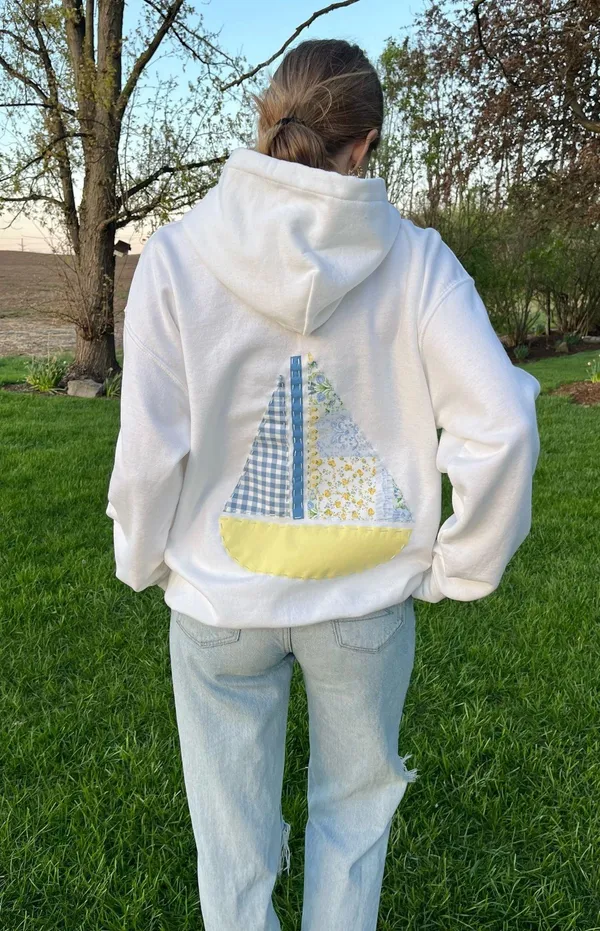 sailboat patchwork hoodie White Size s - Image 2