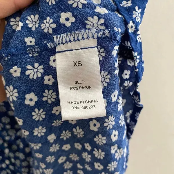 LA Hearts Blue Floral Cutout Mini Dress XS Tie Front Cottagecore Y2K - Image 6