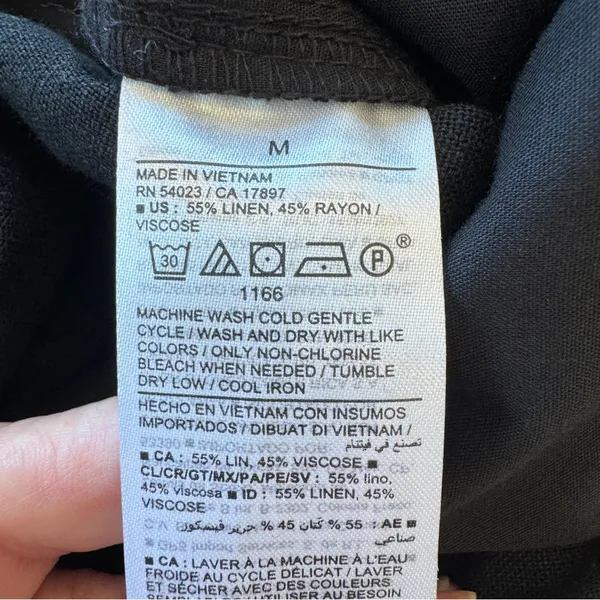 Old Navy‎ Pants Womens Medium High-Waisted Linen Blend Straight Zip Dress Pants - Image 6