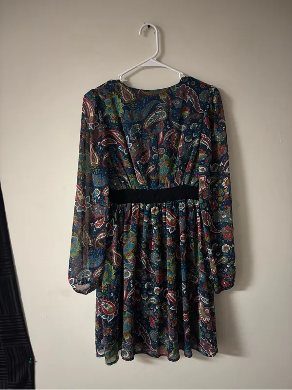Flying Tomato Paisley Boho Babydoll Dress Size M | Embroidered Empire Waist - Image 2