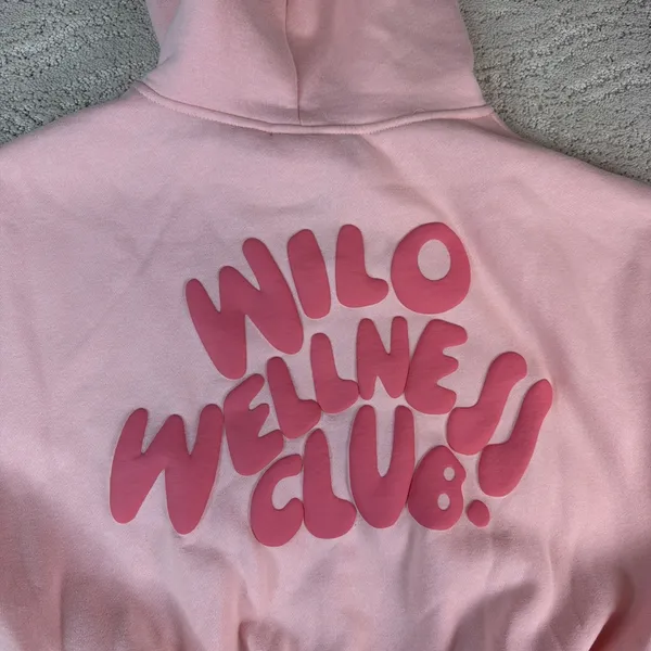 Women's Wilo The Label Wellness Club Crop Zip Hoodie Pink Size Small - Image 7