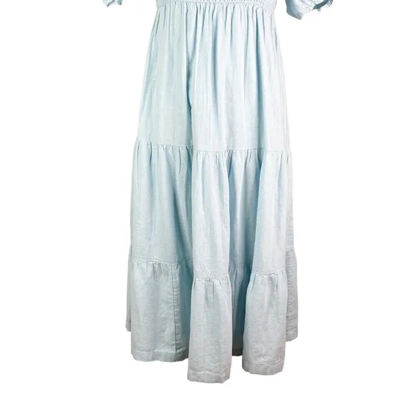 Abercrombie & Fitch Midi Dress XXS Blue Smocked Tiered New - Image 9