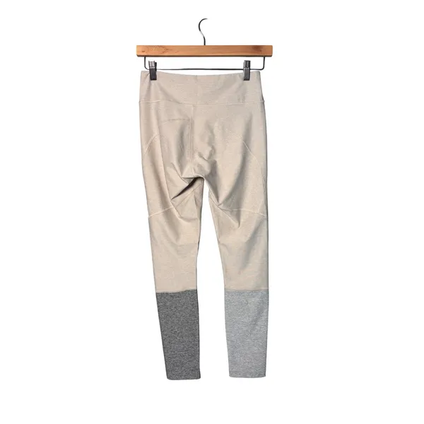 Outdoor Voices Womens Leggings S Beige Grey TechSweat Colorblock Athletic Gym - Image 2