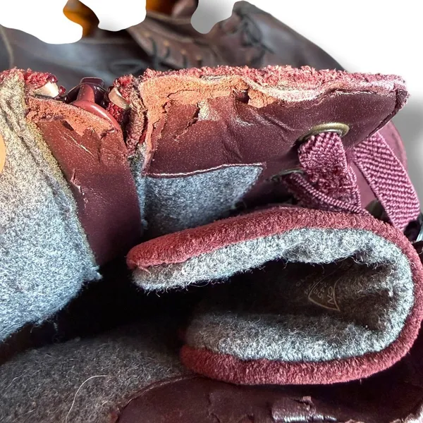 Clarks Ankle Boots Womens 8 Burgundy Suede Lace Up Zip Comfort Hiking Booties - Image 11