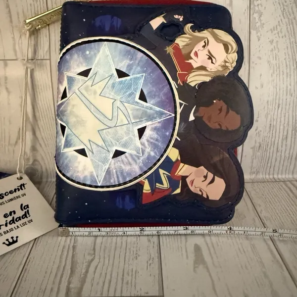 Loungefly The Marvels Group Zip Around Wallet Glows In The Dark Superhero Comics - Image 6