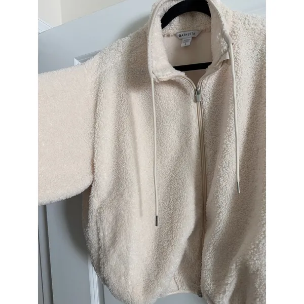 Athleta Cream In the Clouds Full Zip Bouclé Jacket Relaxed Fit Large NWOT - Image 6