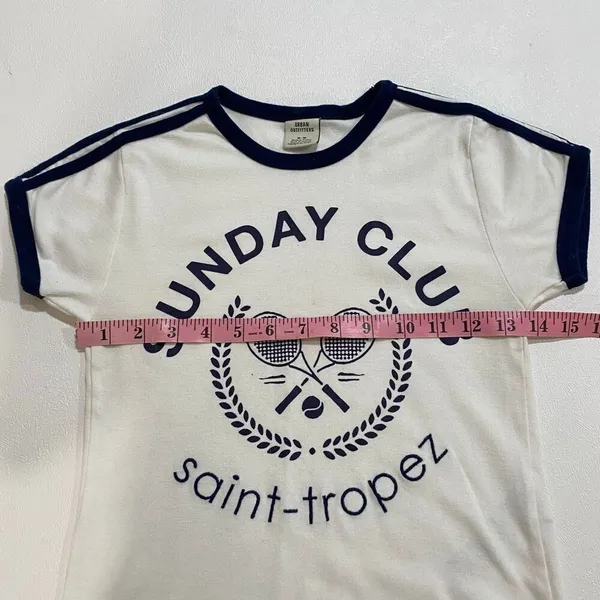 Urban Outfitters Sunday Club Saint Tropez Ringer Tee Size M Retro Graphic T-Shir - Image 4