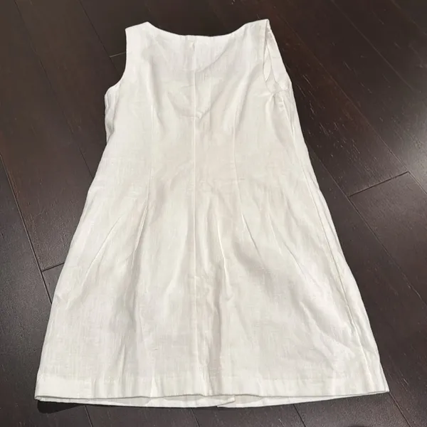 Abercrombie & Fitch White Button-Front Linen Dress - Image 3
