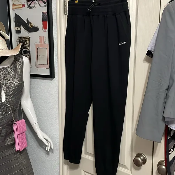 ECHT Black Double Band Storm Joggers Athleisure Loungewear Gym Cozycore - Image 3
