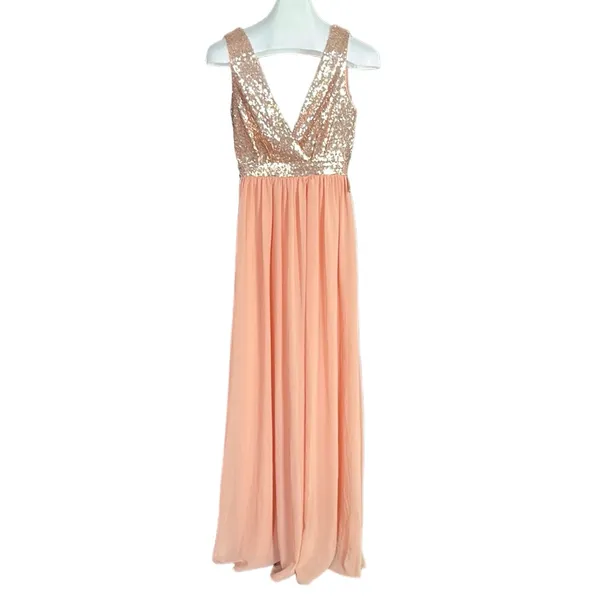 Lulu’s Elegant Encounter Rose Gold Sequin Maxi Dress - Image 10