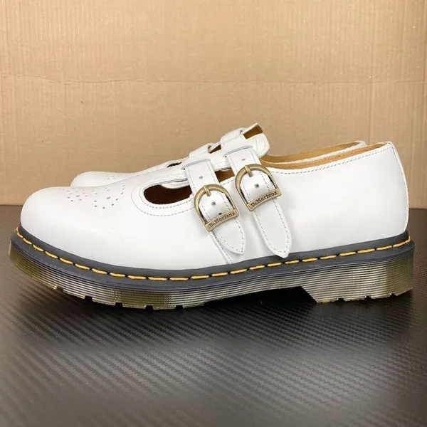 Dr. Marten’s 8065 Maryjane White Smooth Leather Double Strap Shoes Size 10 - Image 6